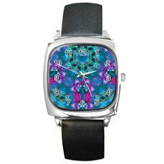 Peacock2 Square Metal Watch by LW323