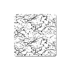 Black And White Grunge Abstract Print Square Magnet by dflcprintsclothing