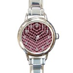 Burgundy Round Italian Charm Watch Front