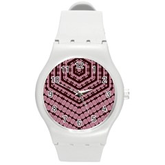 Burgundy Round Plastic Sport Watch (m) by LW323