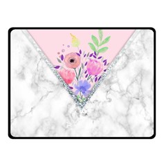 Minimal Pink Floral Marble A Double Sided Fleece Blanket (small)  by gloriasanchez