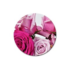 Magenta Roses Magnet 3  (round) by kaleidomarblingart