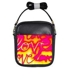 Pop Art Love Graffiti Girls Sling Bag by essentialimage365