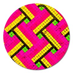 Pop Art Mosaic Magnet 5  (round) by essentialimage365