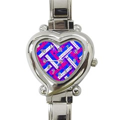 Pop Art Mosaic Heart Italian Charm Watch by essentialimage365