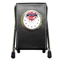 All You Need Is Love Pen Holder Desk Clock by DinzDas