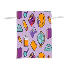 Back To School And Schools Out Kids Pattern Lightweight Drawstring Pouch (l) by DinzDas