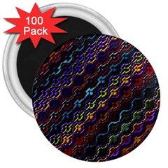 Dark Multicolored Mosaic Pattern 3  Magnets (100 Pack) by dflcprintsclothing