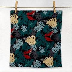 Tropical Autumn Leaves Face Towel by tmsartbazaar