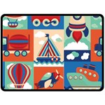 Travel With Love Double Sided Fleece Blanket (Large)  80 x60  Blanket Front