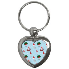 Funny Mushrooms Go About Their Business Key Chain (heart) by SychEva