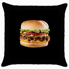 Cheeseburger Throw Pillow Case (black) by snackkingdom