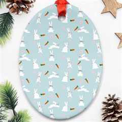 Funny And Funny Hares  And Rabbits In The Meadow Ornament (oval) by SychEva