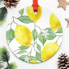 Vintage Lemons Ornament (round) by SomethingForEveryone