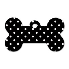 1950 Black White Dots Dog Tag Bone (one Side) by SomethingForEveryone