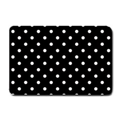 1950 Black White Dots Small Doormat  by SomethingForEveryone