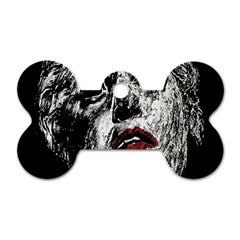 Creepy Head Sculpture Artwork Dog Tag Bone (two Sides) by dflcprintsclothing