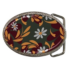 Folk Flowers Pattern Floral Surface Design Belt Buckles by Eskimos