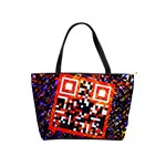 Root Humanity Bar And Qr Code in Flash Orange and Purple Classic Shoulder Handbag Front