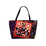 Root Humanity Bar And Qr Code in Flash Orange and Purple Classic Shoulder Handbag Back