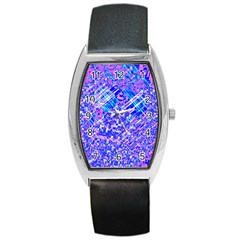 Root Humanity Bar And Qr Code Combo In Purple And Blue Barrel Style Metal Watch by WetdryvacsLair