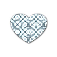 Arabic Vector Seamless Pattern Rubber Coaster (heart)  by webstylecreations