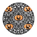 Pumpkin Pattern Round Filigree Ornament (Two Sides) Front