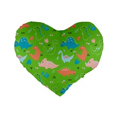 Funny Dinosaur Standard 16  Premium Heart Shape Cushions by SychEva