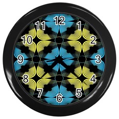 Digital Floral Wall Clock (black) by Sparkle