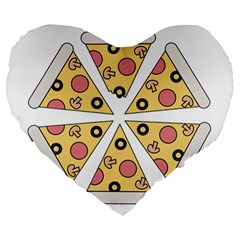 Pizza-slice-food-italian Large 19  Premium Heart Shape Cushions by Sudhe