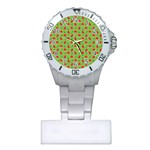 Juicy Slices Of Watermelon On A Green Background Plastic Nurses Watch Front