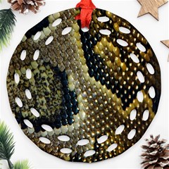 Leatherette Snake 2 Round Filigree Ornament (two Sides) by skindeep