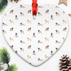 Funny Pugs Ornament (heart) by SychEva