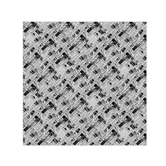 8 Bit Newspaper Pattern, Gazette Collage Black And White Small Satin Scarf (square) by Casemiro