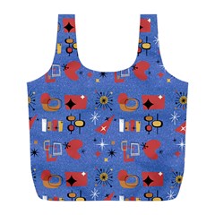 Blue 50s Full Print Recycle Bag (l) by NerdySparkleGoth