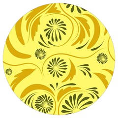 Folk Flowers Pattern  Round Trivet by Eskimos