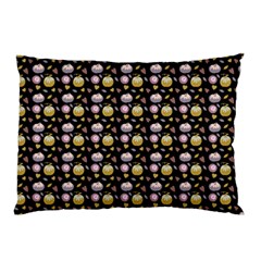 Shiny Pumpkins On Black Background Pillow Case by SychEva