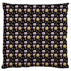 Shiny Pumpkins On Black Background Large Cushion Case (two Sides) by SychEva