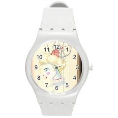 Clown Maiden Round Plastic Sport Watch (m) by Limerence