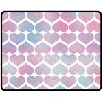 Multicolored Hearts Double Sided Fleece Blanket (Medium)  58.8 x47.4  Blanket Front