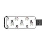 Cute Husky Puppies Portable USB Flash (One Side) Front