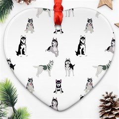 Husky Dogs Ornament (heart) by SychEva