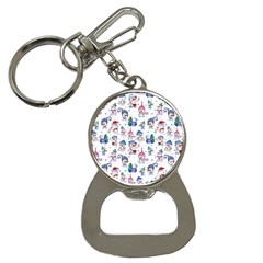 Cute Snowmen Celebrate New Year Bottle Opener Key Chain by SychEva