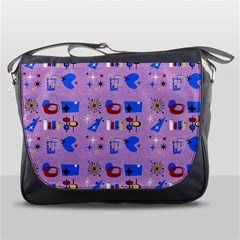 Pink 50s Pattern Messenger Bag by NerdySparkleGoth