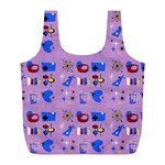 Pink 50s Pattern Full Print Recycle Bag (L) Back