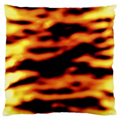 Red  Waves Abstract Series No13 Large Cushion Case (one Side) by DimitriosArt