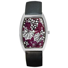 Grapes On Purple Barrel Style Metal Watch by Pixelchicken