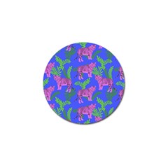 Pink Tigers On A Blue Background Golf Ball Marker (4 Pack) by SychEva