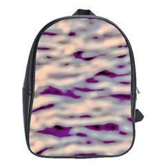 Orange  Waves Abstract Series No1 School Bag (xl) by DimitriosArt