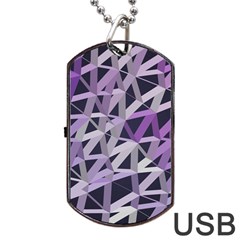 3d Lovely Geo Lines  Iv Dog Tag Usb Flash (one Side) by Uniqued